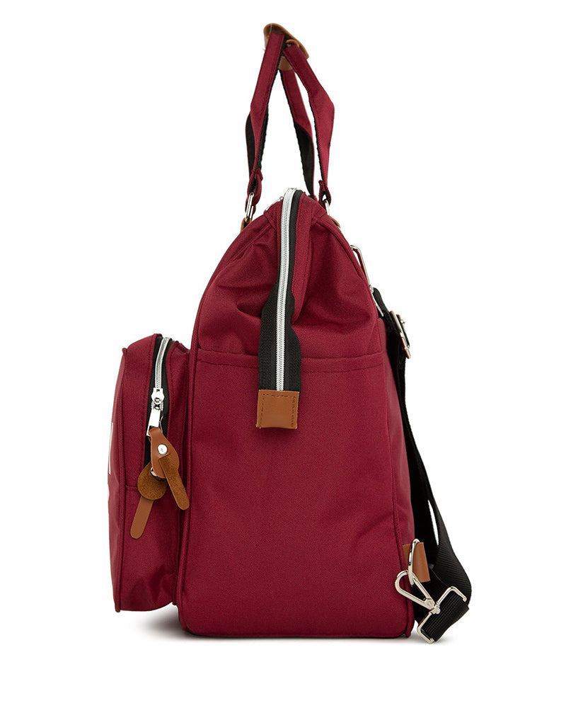 BAGmori Baby Bag Backpack Changing Bag - Burgundy