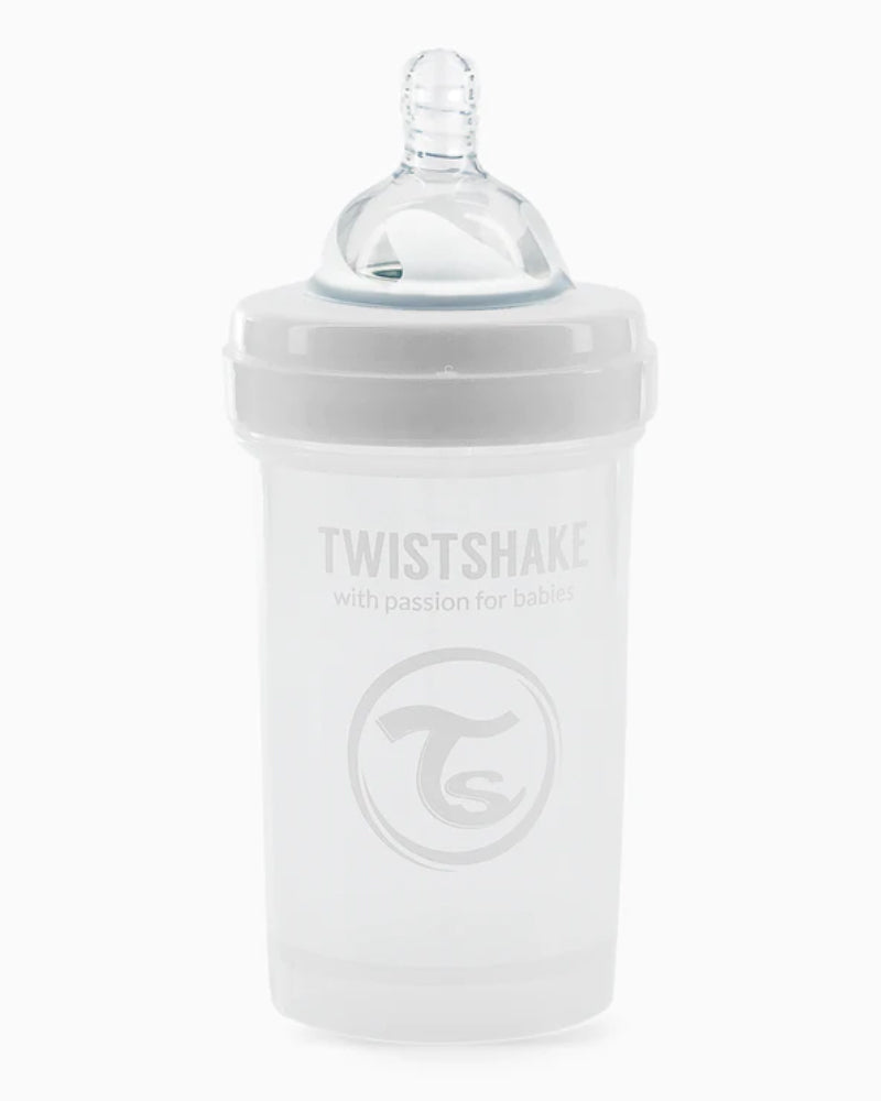 Biberon Anti-Colique Twistshake 180ml 0M+ - Blanc