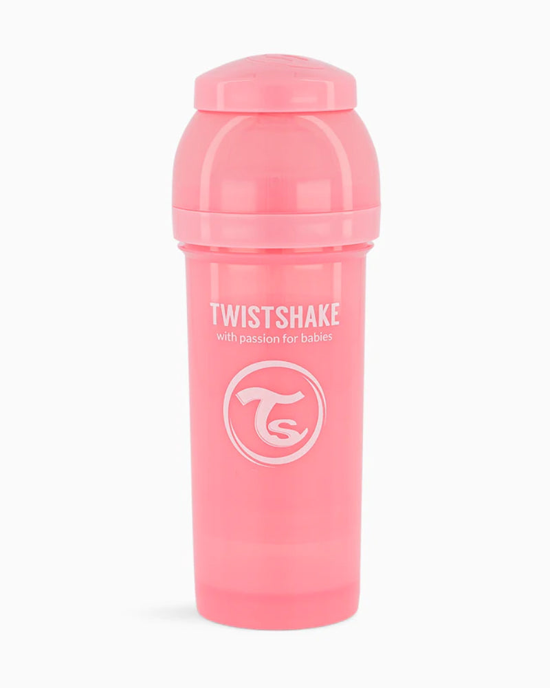 Biberon Anti-Colique Twistshake 260ml 2M+ - Rose