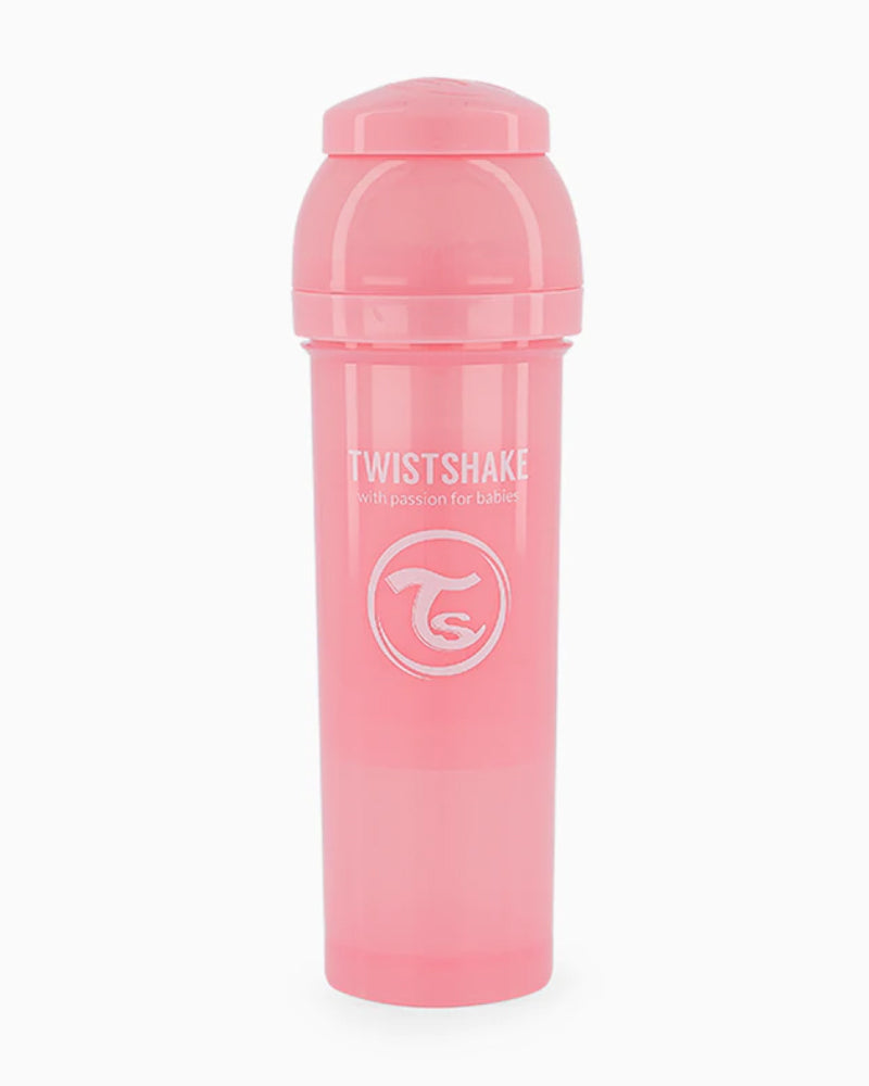 Biberon Anti-Colique Twistshake 330ml 4M+ - Rose