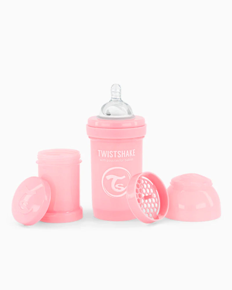 Biberon Anti-Colique Twistshake 180ml 0M+ - Rose