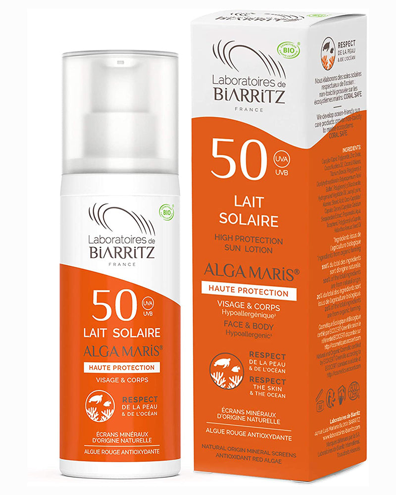 Laboratoires de Biarritz Certified Organic SPF50 Sunscreen Milk 100ml