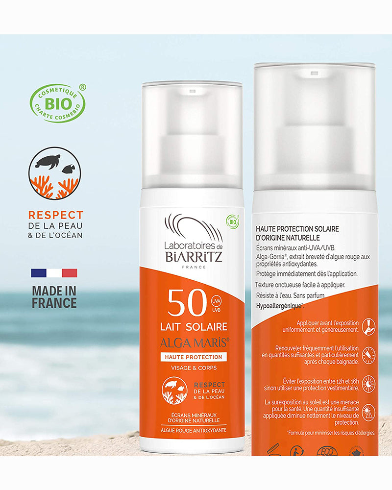 Laboratoires de Biarritz Certified Organic SPF50 Sunscreen Milk 100ml