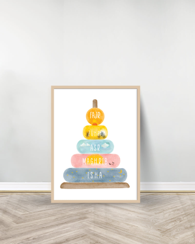 Ensemble de 3 Tableaux décoratifs - Pilliers Islam | Salat| Fatiha - Bois