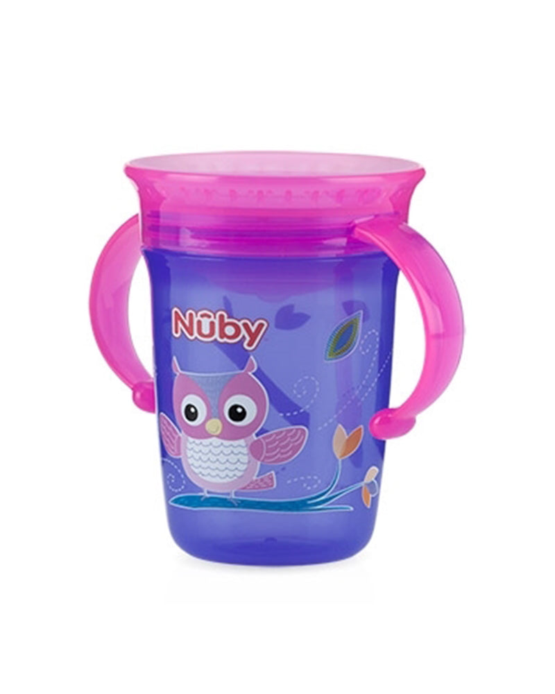 Tasse Nûby avec poignée double 6m+ 240ml - Hibou