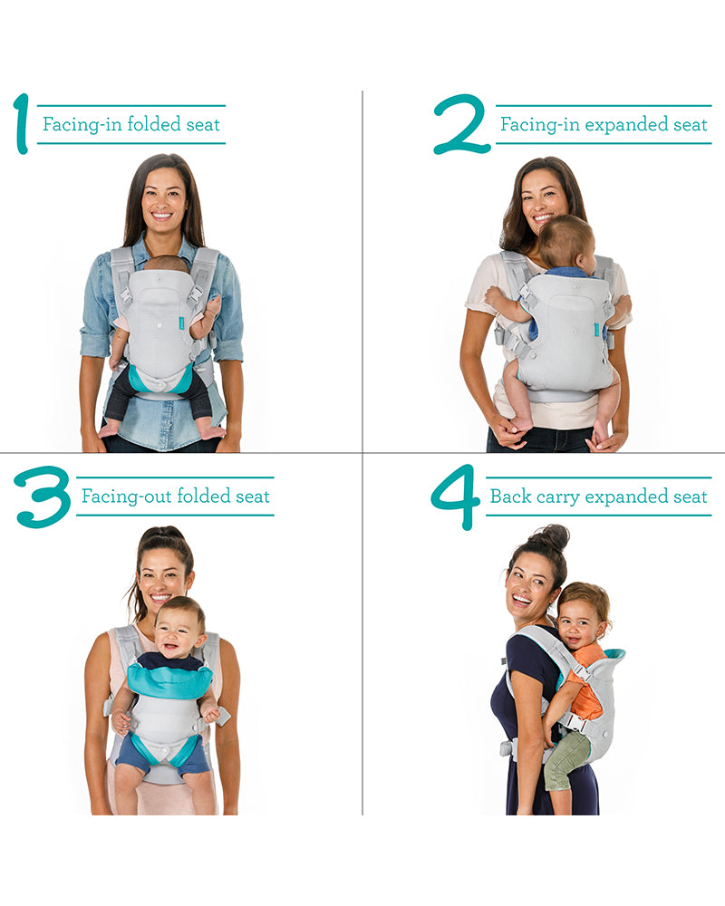 Infantino Porte-bébé Flip Light & Airy Ergonomique 4 en 1 Gris