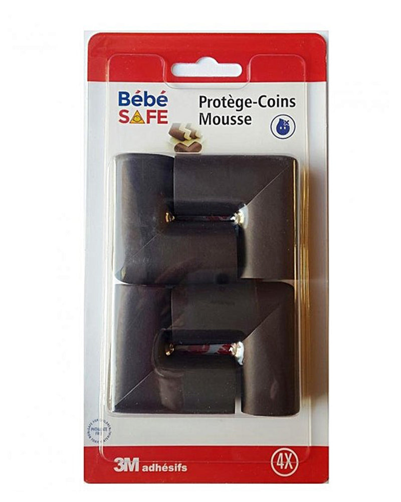 Protège Coins Mousse (4pcs) Bébé Safe - Marron