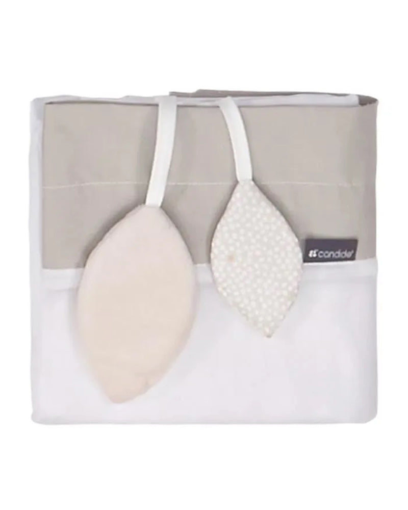 كانديد مظلة سرير بغطاء رأس - بيج وأبيض