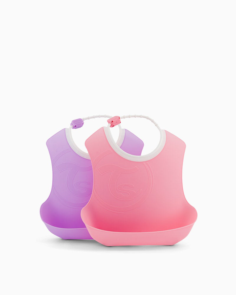 Set de 2 Bavoirs en Silicone Twistshake - Rose/violet