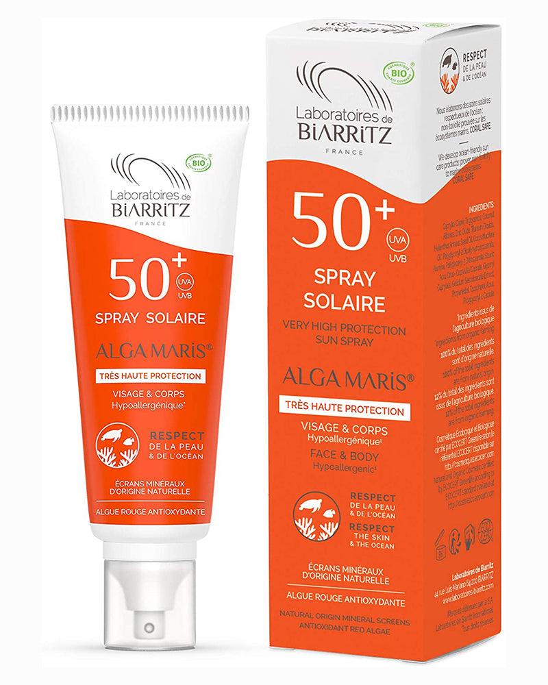 SPF50+ Certified Organic Sunscreen Spray 100ml - Laboratoires de Biarritz