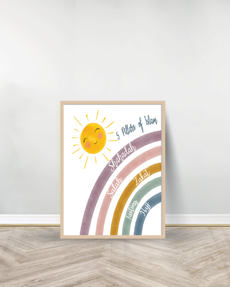 Ensemble de 3 Tableaux décoratifs - Pilliers Islam | Salat| Fatiha - Bois