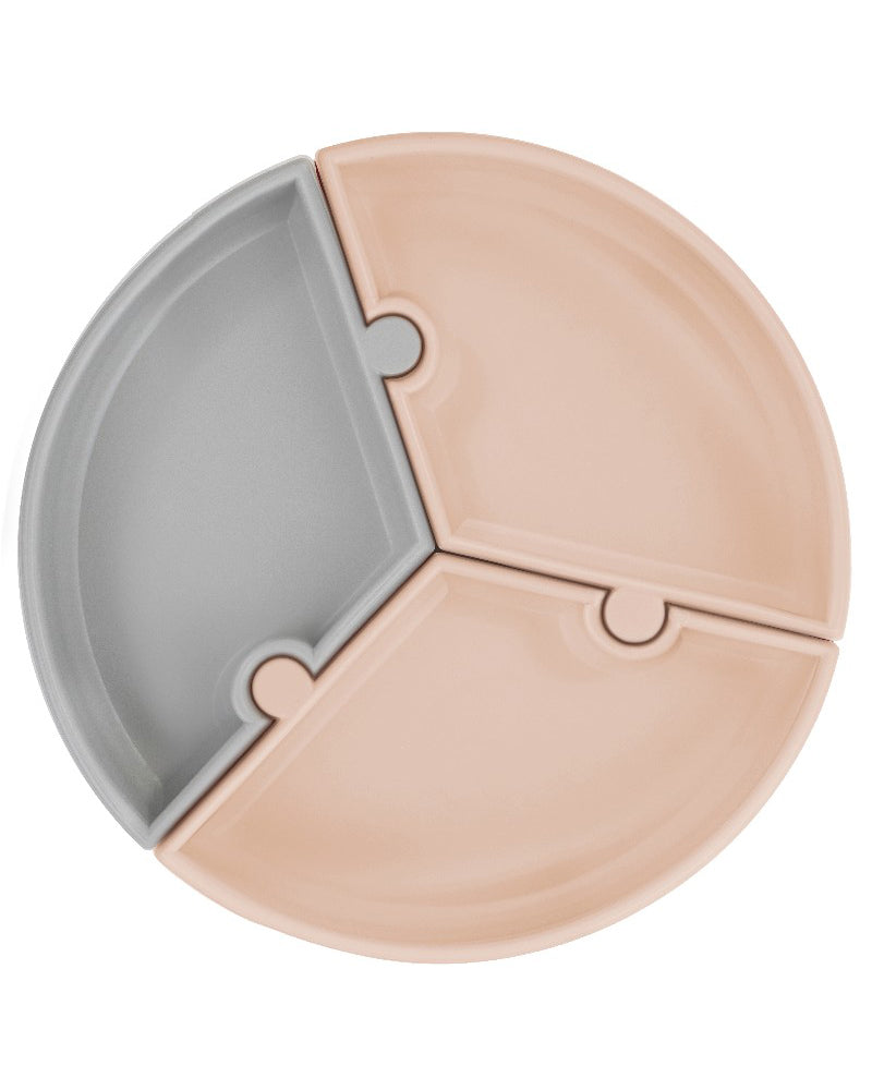 Assiette Puzzle MINIKOIOI avec Ventouse en Silicone – Beige