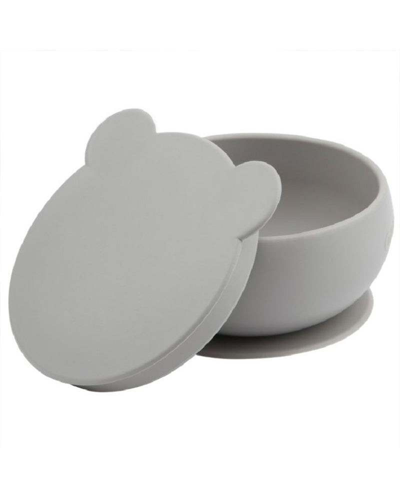 MINIKOIOI Silicone Bowl with Lid and Suction Cup - Grey