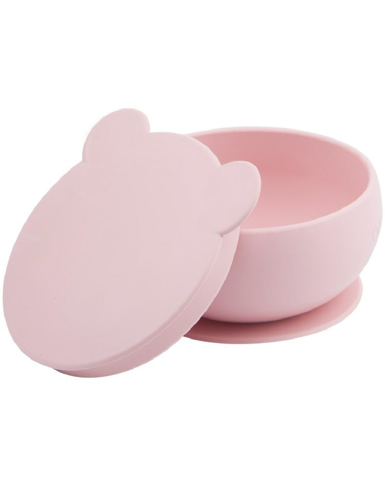 MINIKOIOI Silicone Bowl with Lid and Suction Cup - Pink