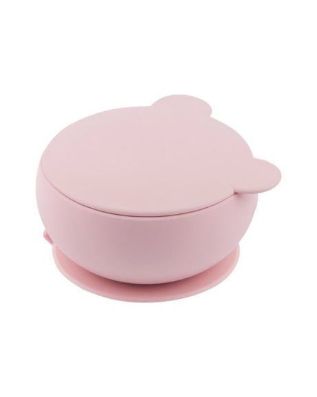 MINIKOIOI Silicone Bowl with Lid and Suction Cup - Pink
