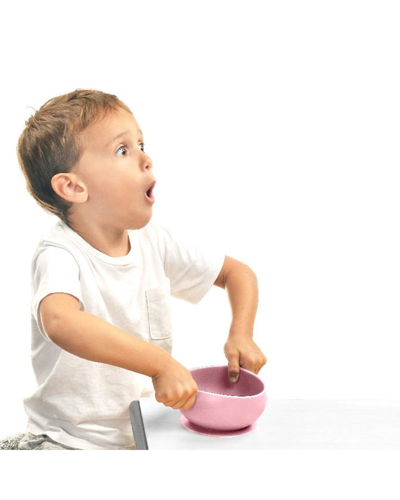 MINIKOIOI Silicone Bowl with Lid and Suction Cup - Pink