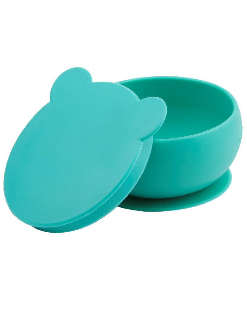 MINIKOIOI Silicone Bowl with Lid and Suction Cup - Green