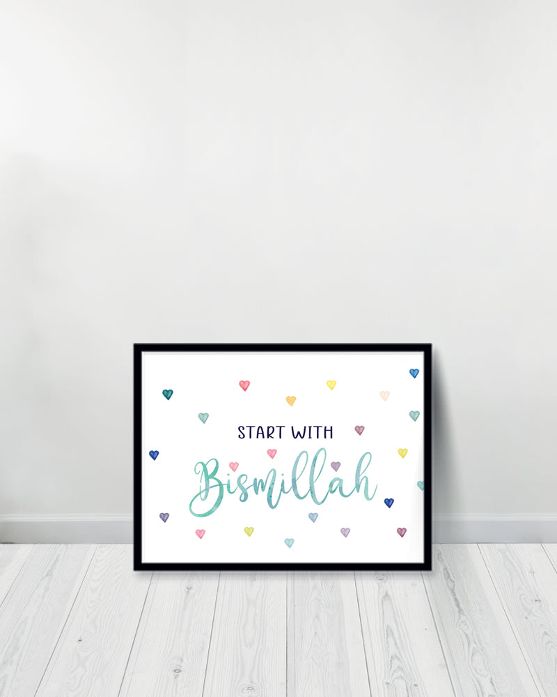 Ensemble de 2 Tableaux décoratifs - Bismillah Alhamdulillah - Noir