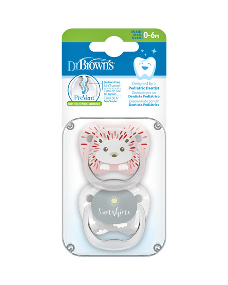 Dr. Brown's Pack of 2 Pacifiers Stage1 0-6M - Animal Sunshine