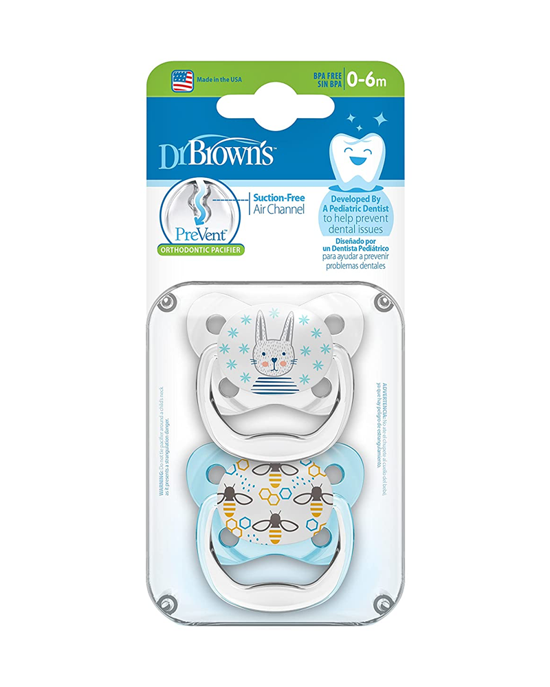 Dr. Brown's Pack of 2 Orthodontic Pacifiers Stage1 0-6M - Rabbit Bee