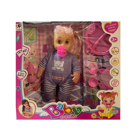 Muñeca Baby Series con Biberón y Efectos de Sonido - +3A