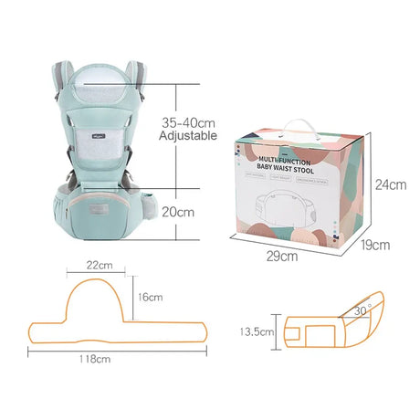 Porte-Bébé Multifonctionnel avec Siège de Hanche Intégré