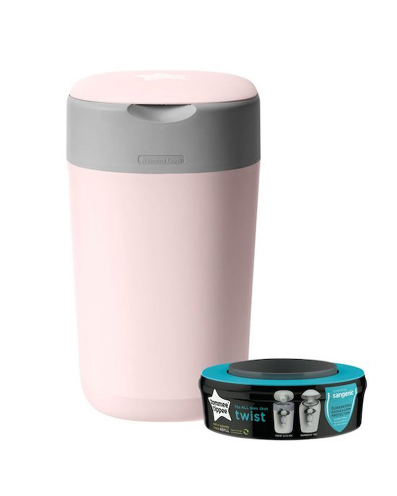 سلة مهملات الحفاضات من تومي تيبي - وردية