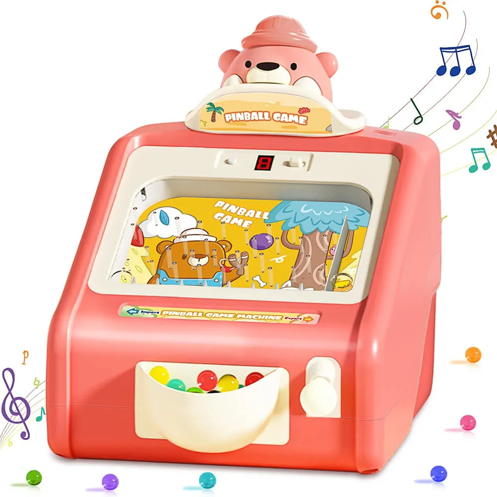 Mini Máquina de Pinball Electrónica para Niños – Temática de Osos