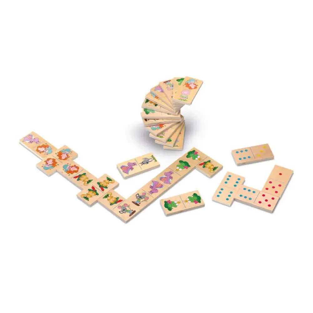 Cayro Double-Sided Wooden Dominoes – 2-6Y