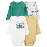 Carter's Set of 4 Long Sleeve Bodysuits - Multi