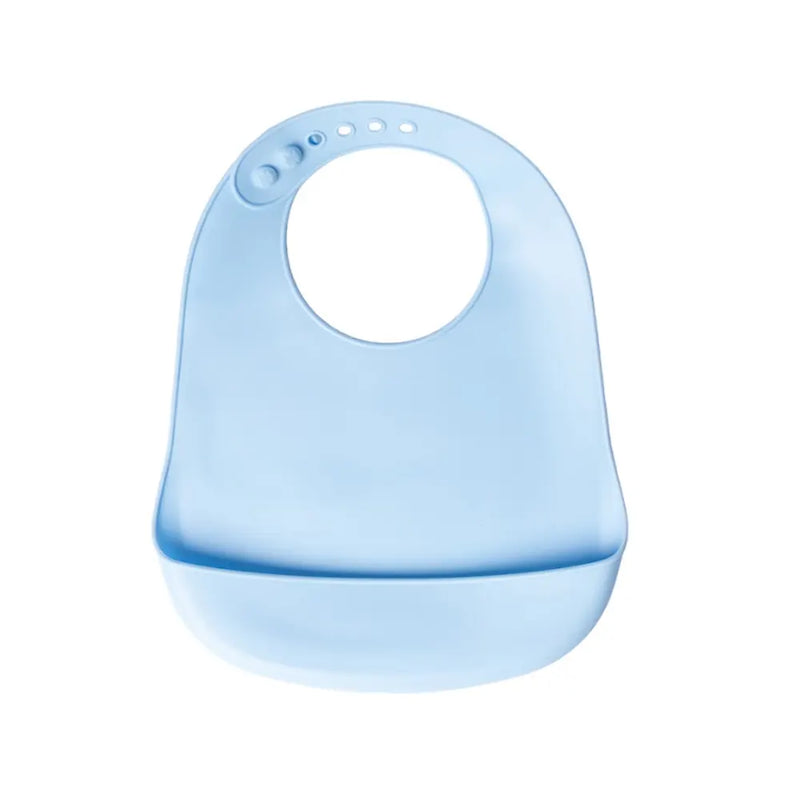 YUMMY Silicone Bib with Pocket 9M+ - Sky Blue