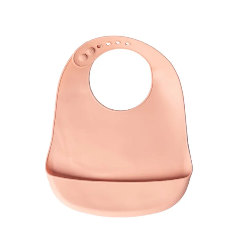 YUMMY Silicone Bib with Pocket 4M+ - Powder Pink