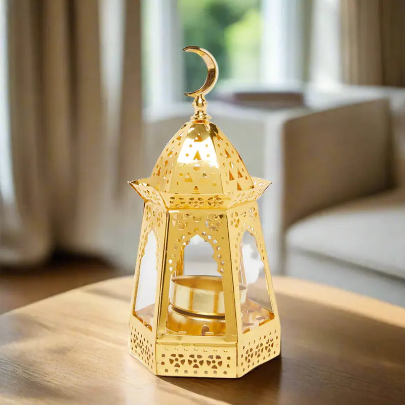 Farol Decorativo de Metal - Dorado