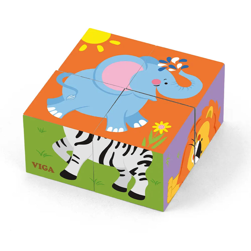 Viga Toys Jungle 6-Sided Cube Puzzle 24M+