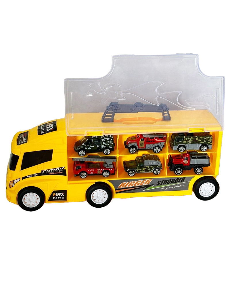 Camion Porteur Jaune Avec 6 Voitures 3A+ | Wlidaty Maroc - 1er site E-Commerce de vêtements, jouets enfants, puériculture, cadeaux et cartes cadeaux - Ramadan 2025, Offres Spéciales, Ventes Flash et Tendances Mode