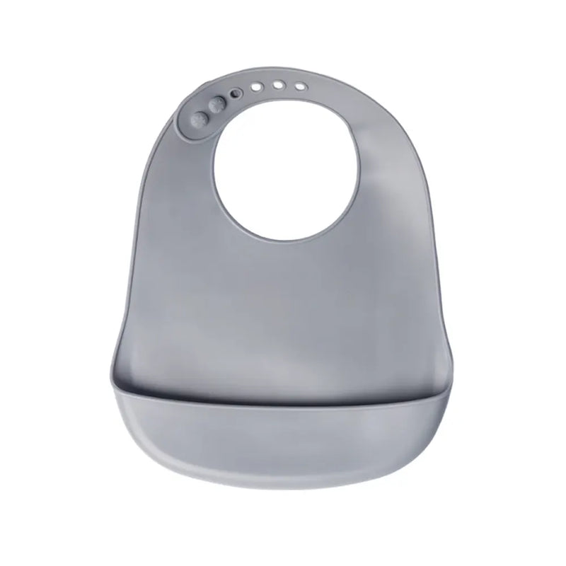YUMMY Silicone Bib with Pocket 9M+ - Gray