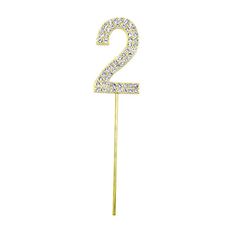 Cake Topper Chiffre 2 - Doré