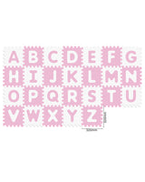 Sunta Tapis Puzzle Alphabets 26 Pièces Souple Antibactérien - Rose & Blanc