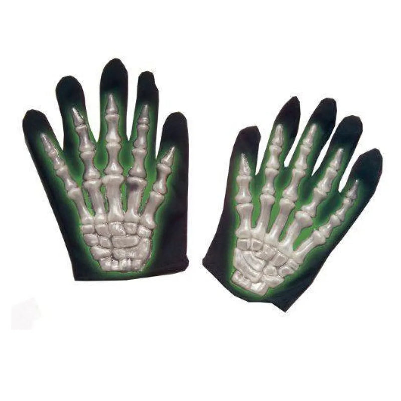 Guantes de esqueleto 3D de neón