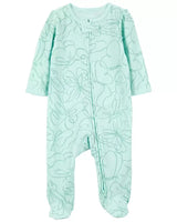 Grenouillère Papillon en Coton 2-Way Zip Bébé Carter's - Mint