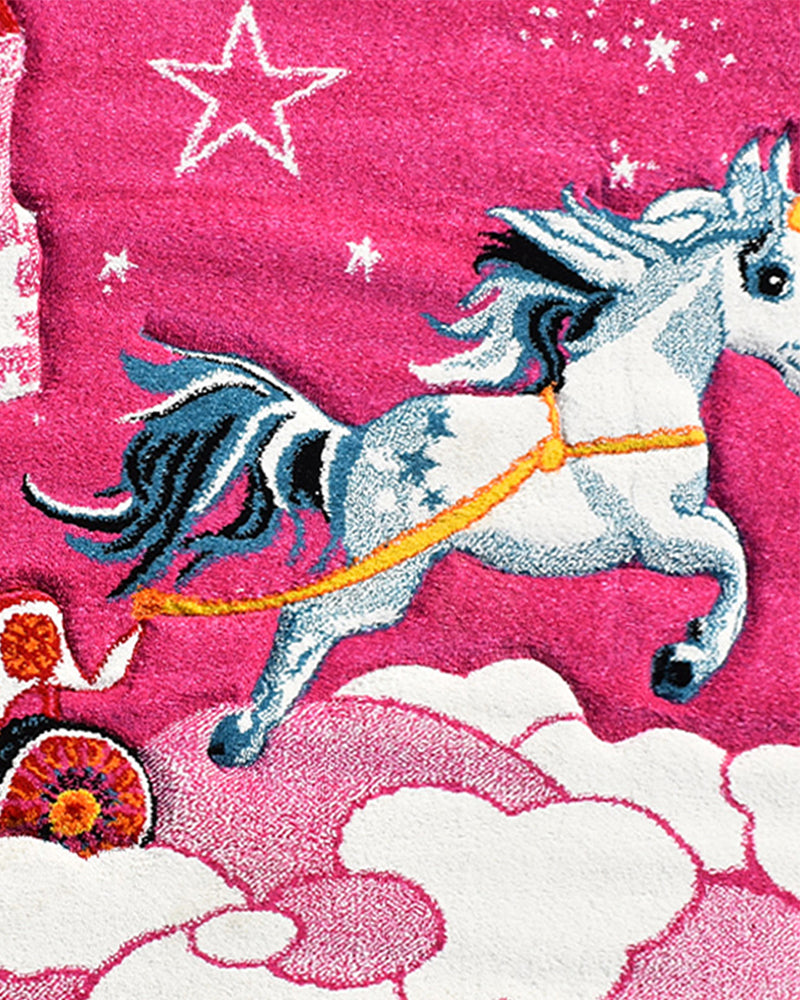 tapis-rond-ch-teau-licorne-rose-wlidaty-maroc-wlidaty