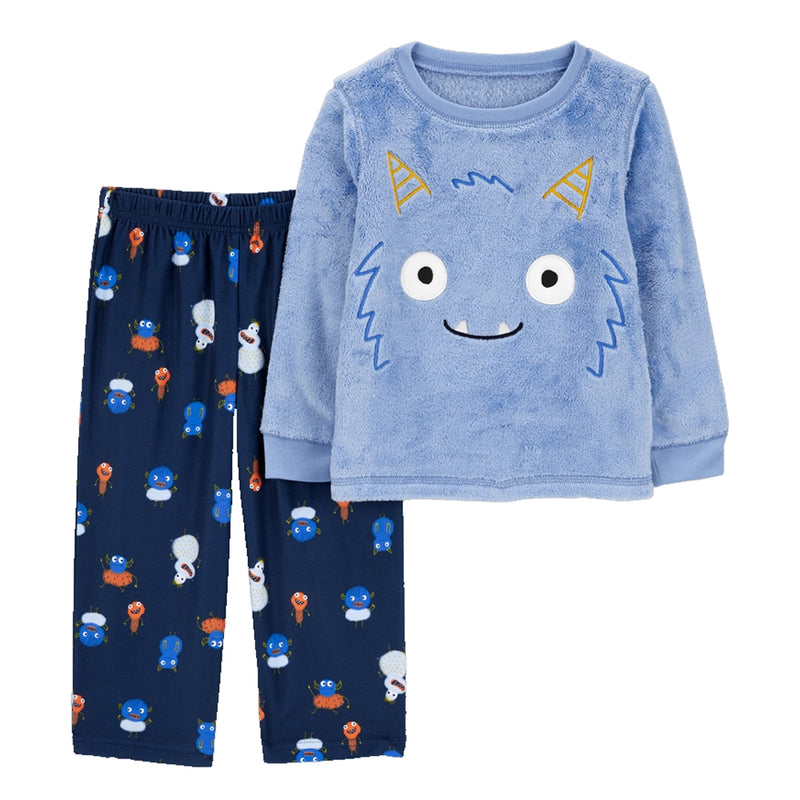 Pijama de felpa de 2 piezas Carter's Velboa - Monster Blue