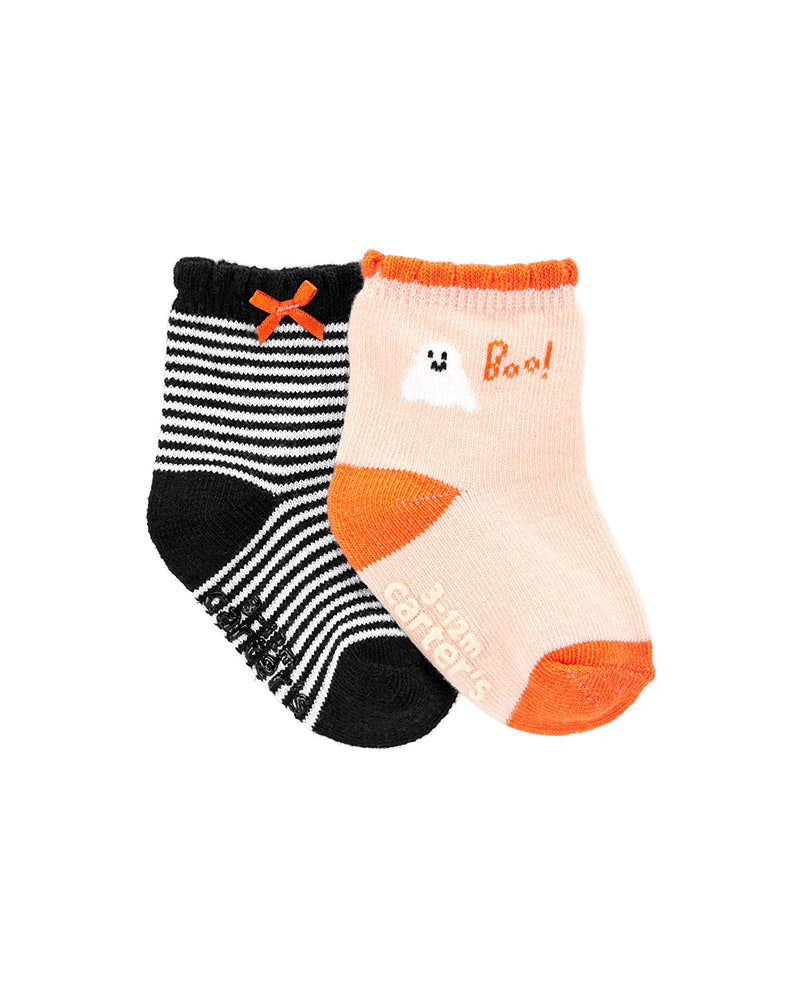 Lot de 2 Chaussettes d'Halloween Bébé Carter's - Orange & Noir