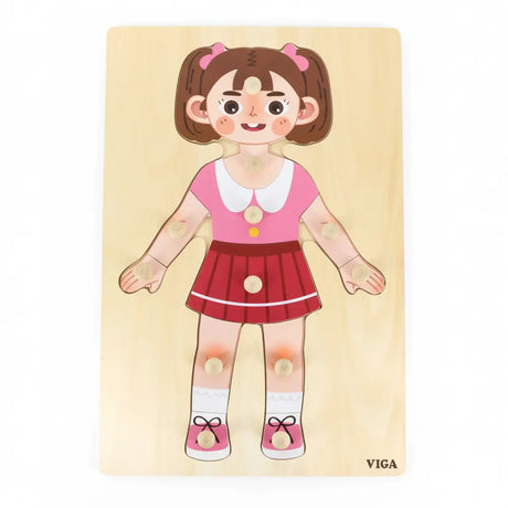 Viga Toys Puzzle Parties du Corps 12 Pièces Fille – 3A+