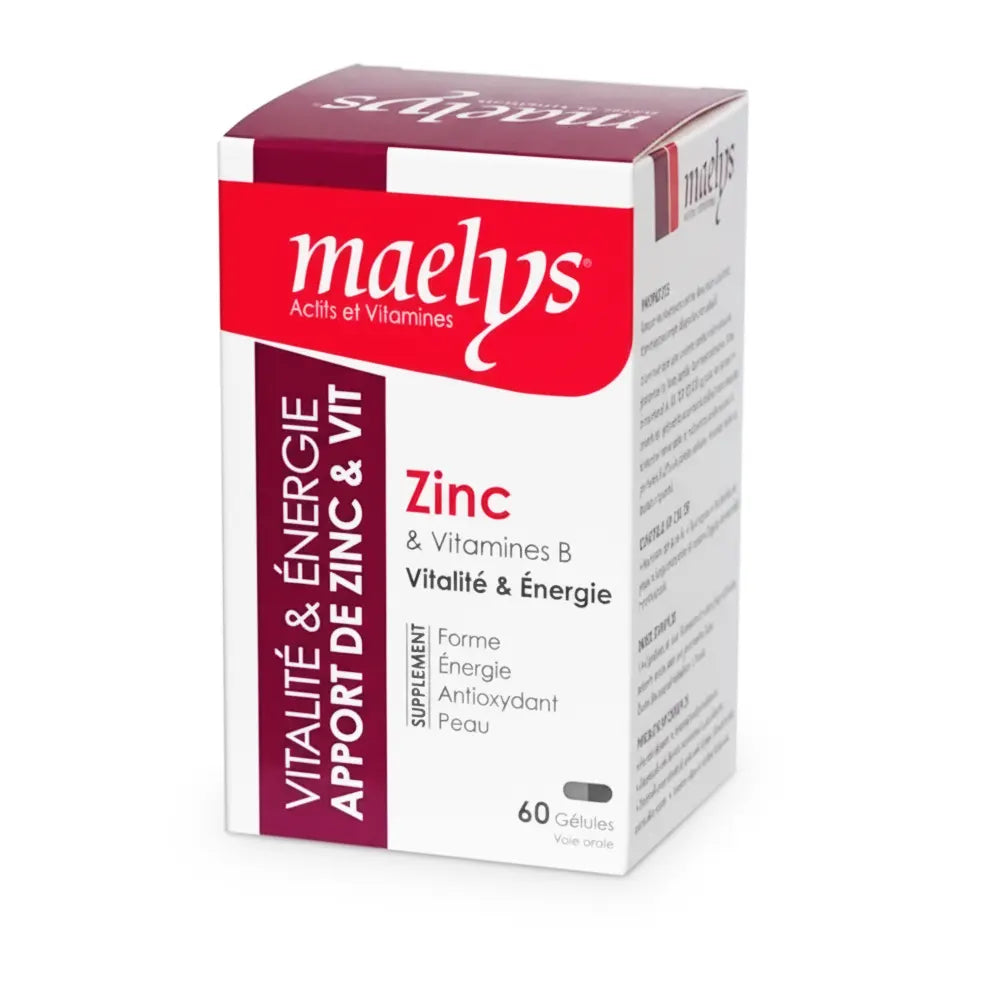 Maelys Zinc et Vitamines B - 60 Gélules