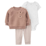 Ensemble 3 Pièces Bébé Carter's - Ours Marron & Gris