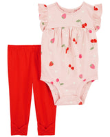 Ensemble 2 Pièces Body & Pantalon Carter's - Rose & Rouge