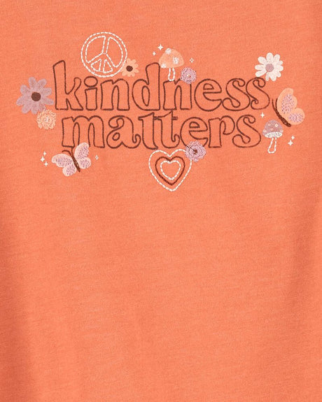 T-Shirt En Jersey À Manche Longues Kindness Matters Carter's - Orange