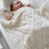 Babymat Couverture d'Hiver 100x100 cm - Cœur Blanc