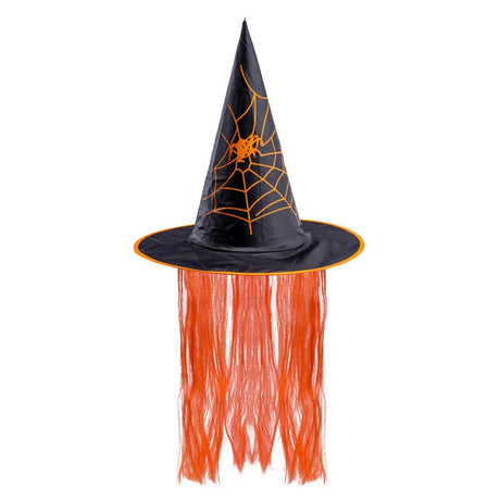 Chapeau de Sorcière avec Cheveux Orange